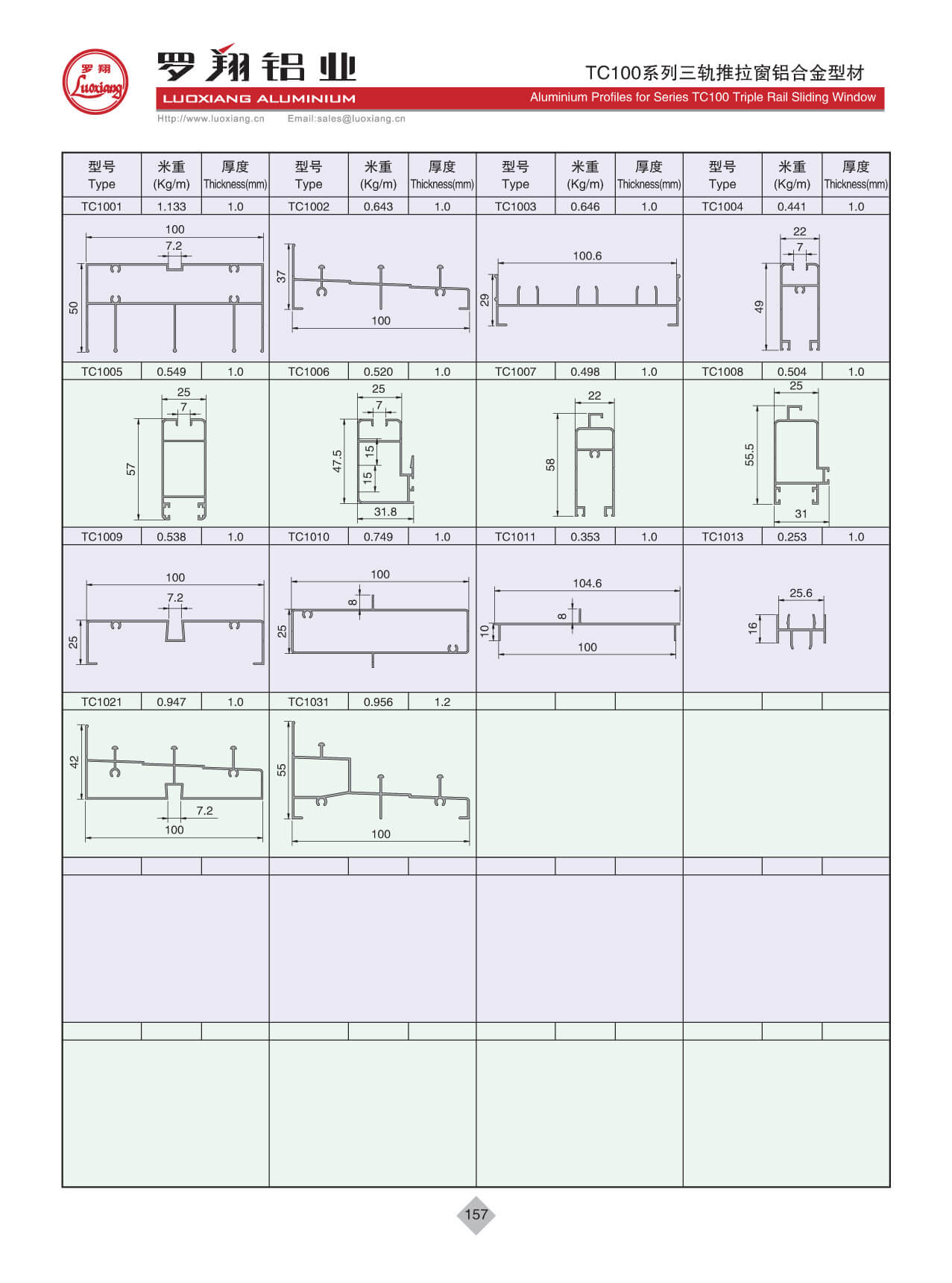 TC100系列推拉窗