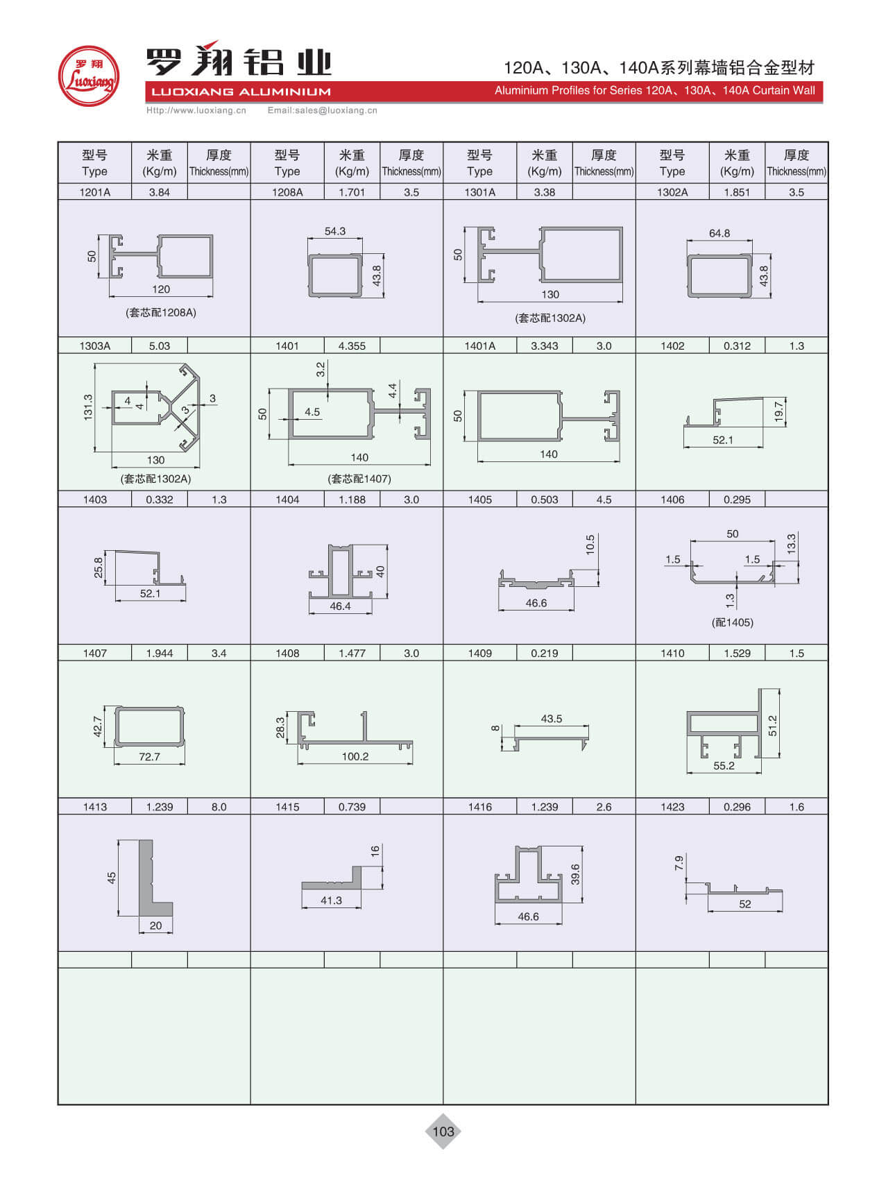 120A、130A、140A系列幕墻