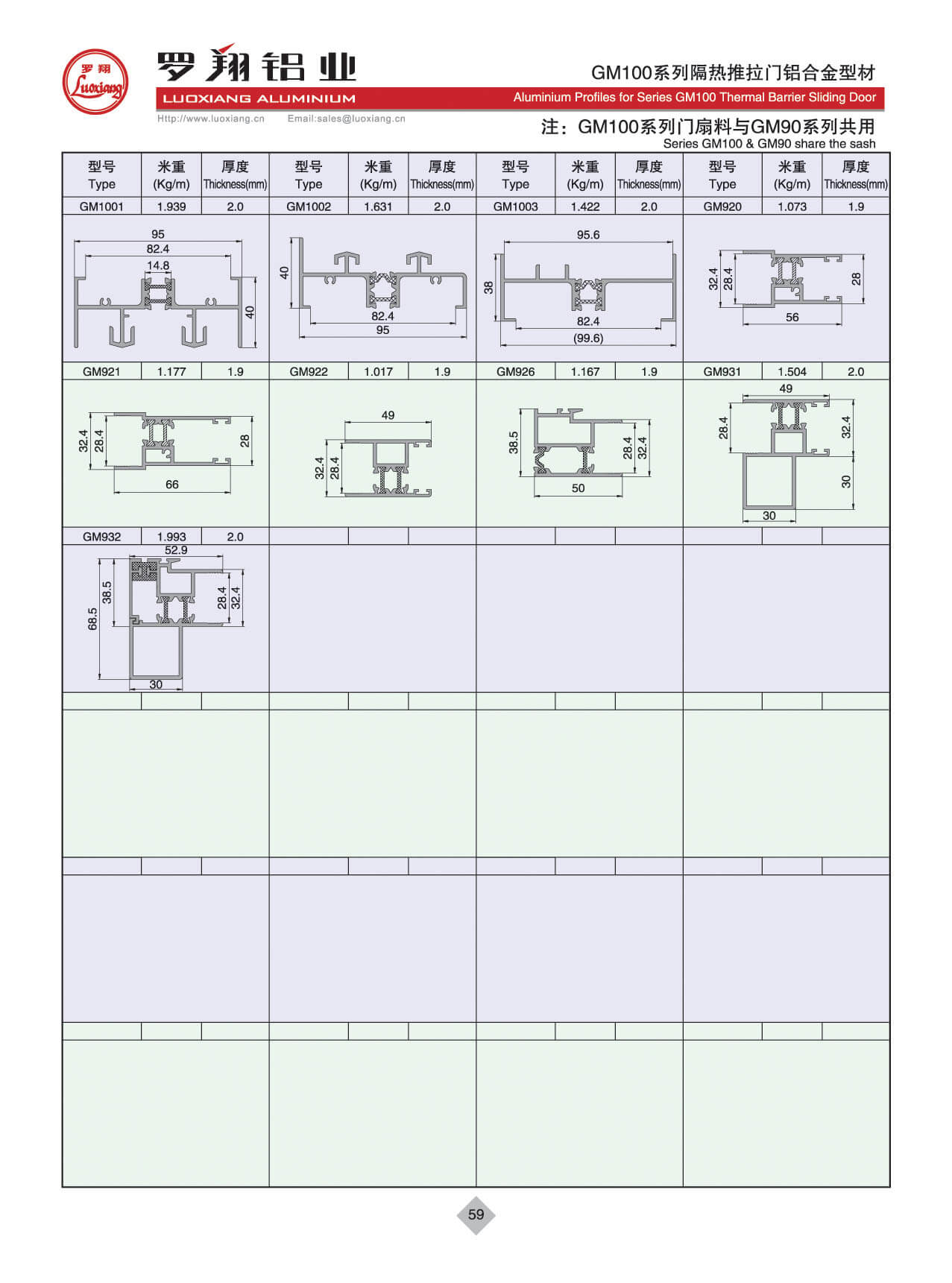 GM100系列隔熱推拉門(mén)